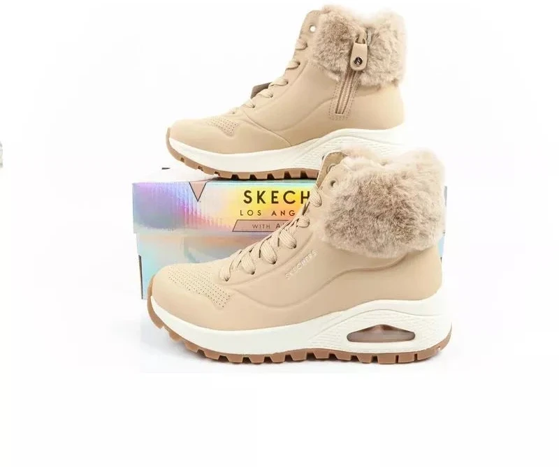 Skechers Uno Rugged moteriški pašiltinti žieminiai batai rudi