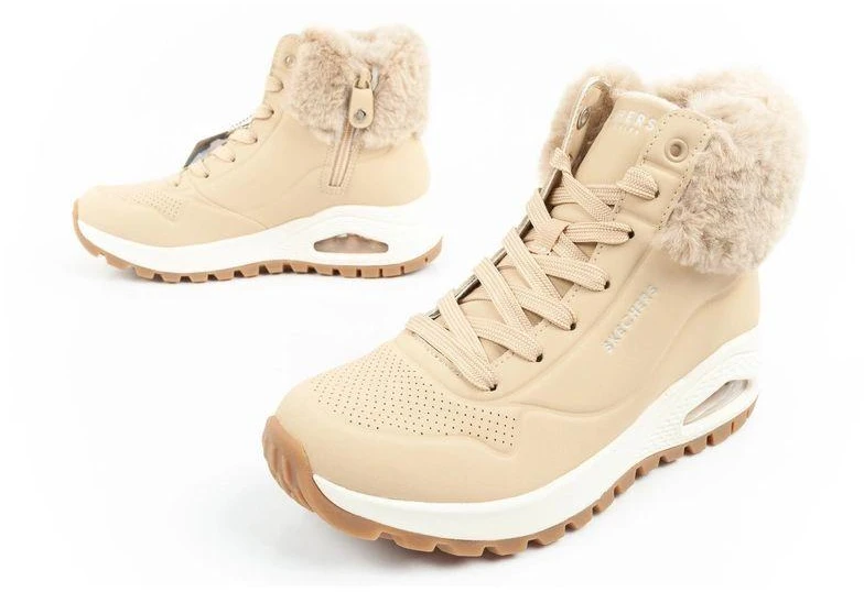 Skechers Uno Rugged moteriški pašiltinti žieminiai batai rudi