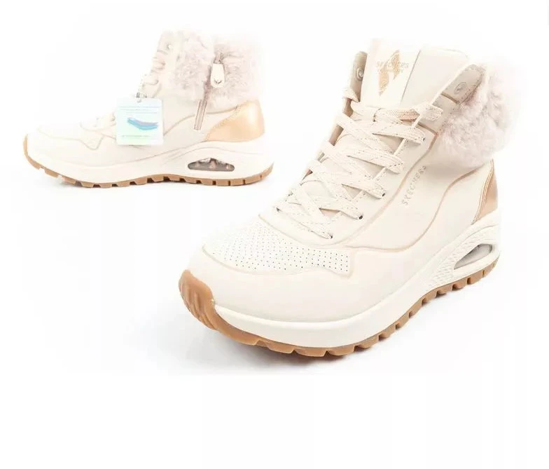 Skechers Uno Rugged moteriški sportiniai aulinukai, pašiltinti, žieminiai, smėlio spalvos