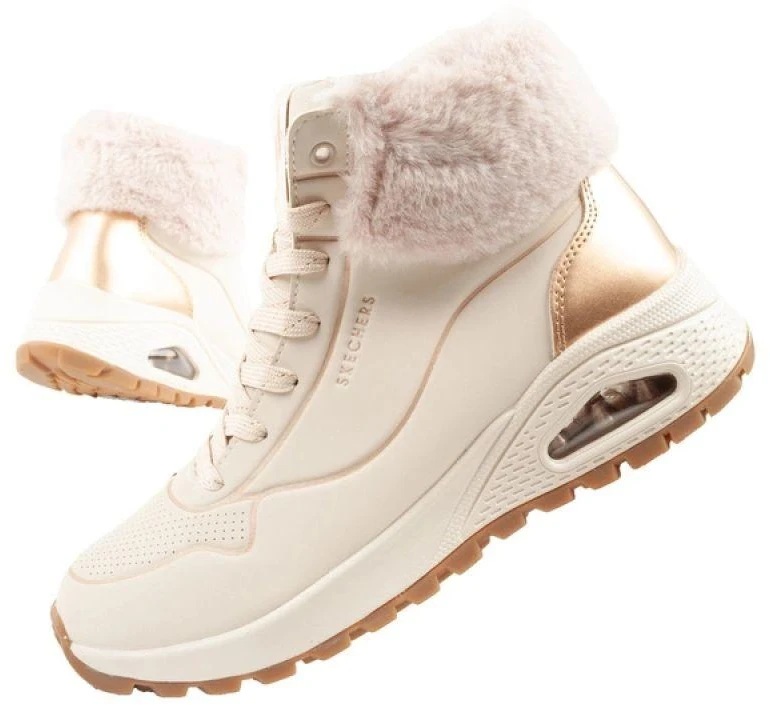 Skechers Uno Rugged moteriški sportiniai aulinukai, pašiltinti, žieminiai, smėlio spalvos