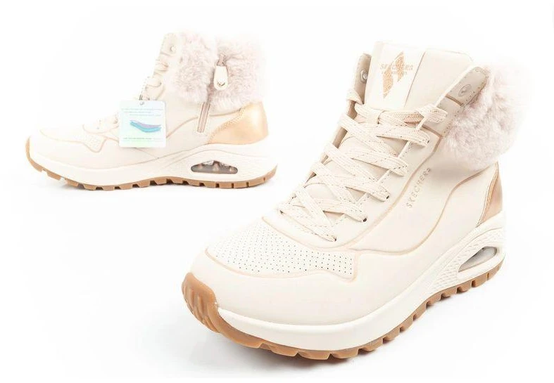 Skechers Uno Rugged moteriški sportiniai aulinukai, pašiltinti, žieminiai, smėlio spalvos