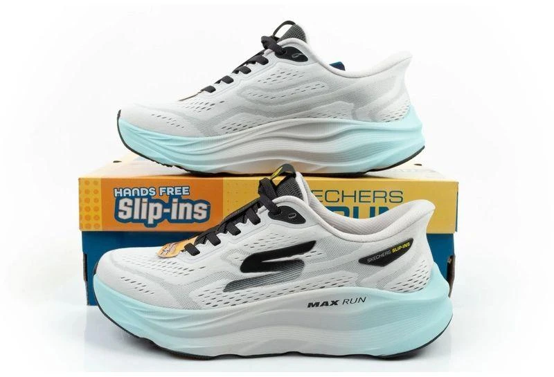 Skechers vyriški sportbačiai Max Run, balti, SLIP-INS