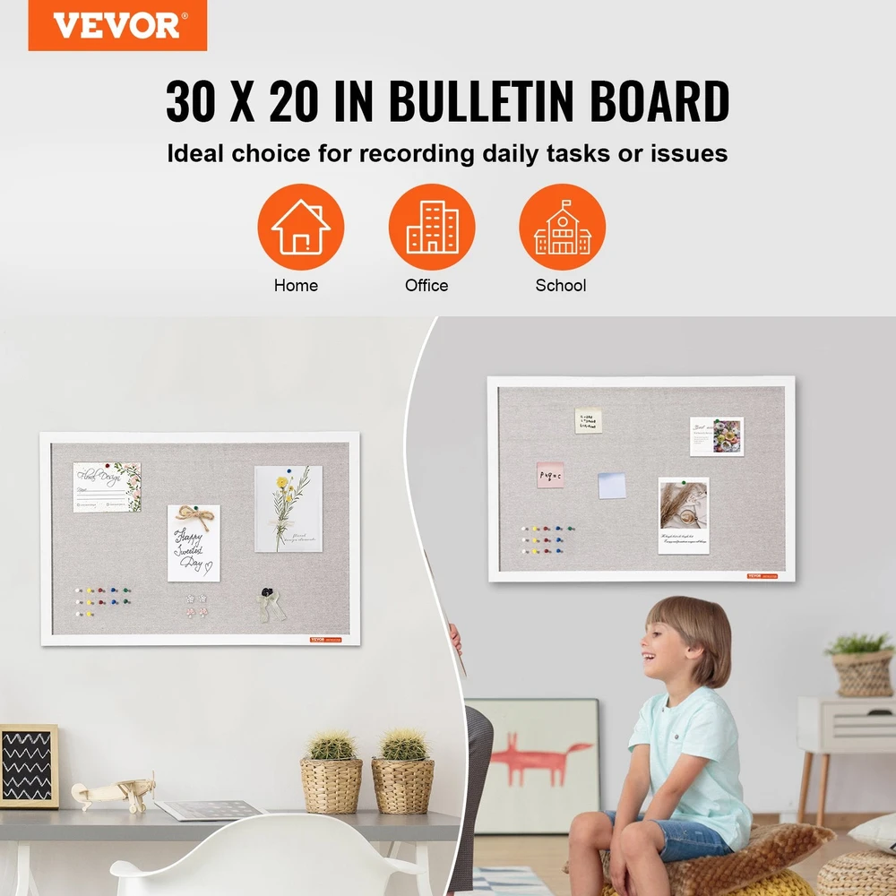VEVOR 30x20 cm balta kamštiena su lino paviršiumi