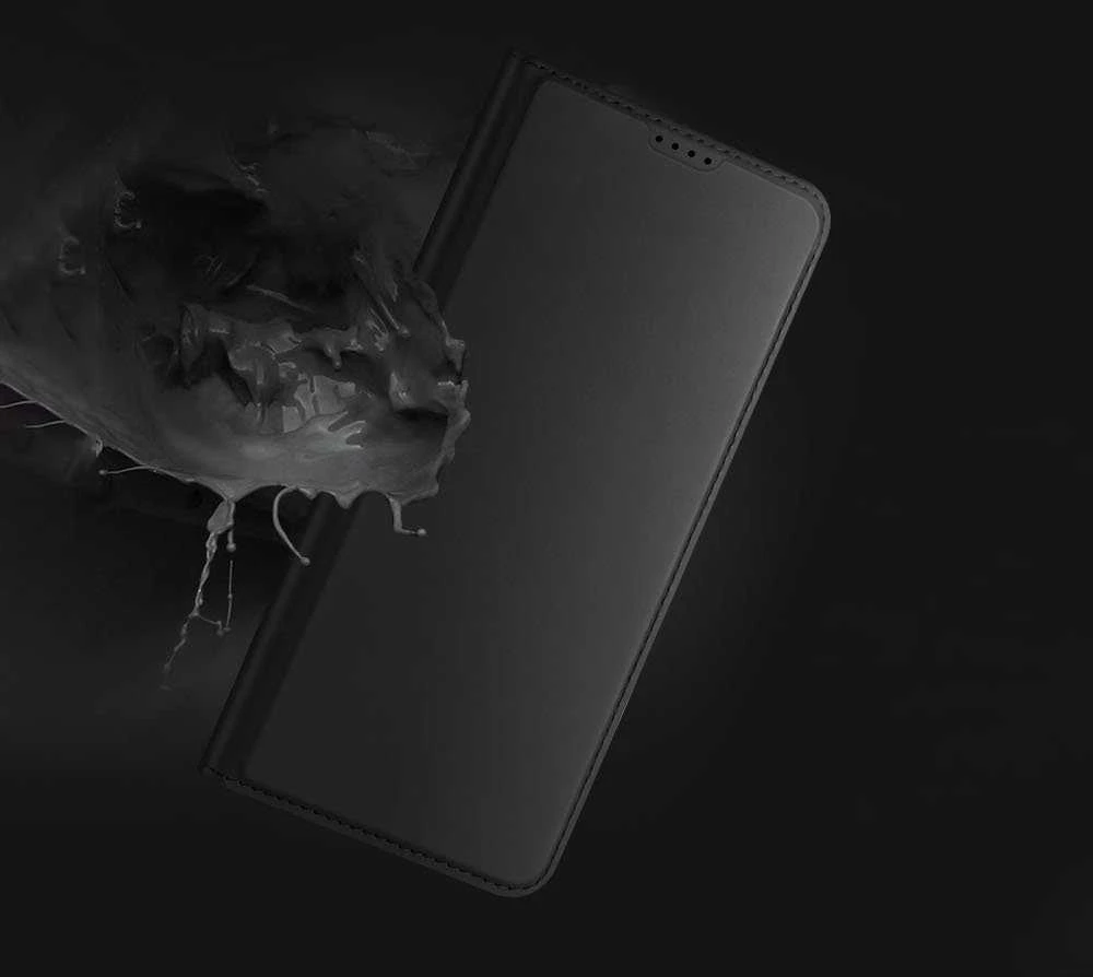 Dux Ducis Skin Pro Honor Magic5 atverčiamas card wallet su stoveliu dėklas telefonui juodos spalvos