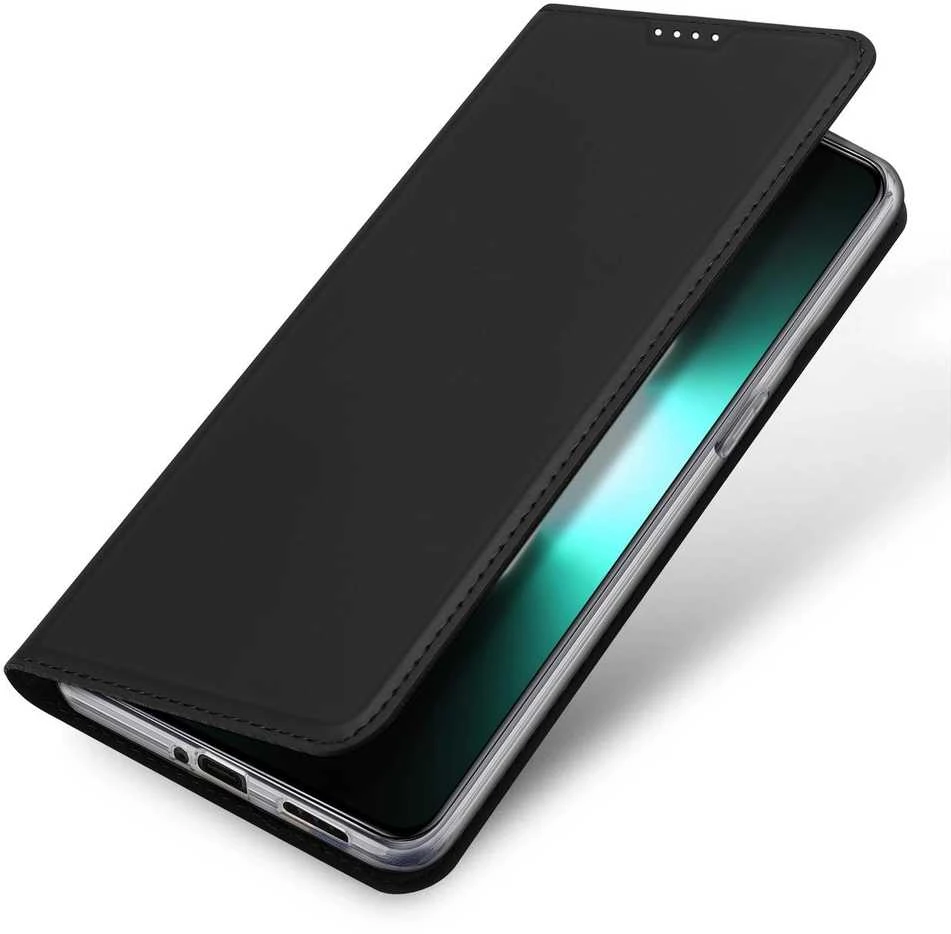Dux Ducis Skin Pro Realme GT Neo 5 / Realme GT3 atverčiamas Card Wallet su stoveliu dėklas telefonui juodos spalvos