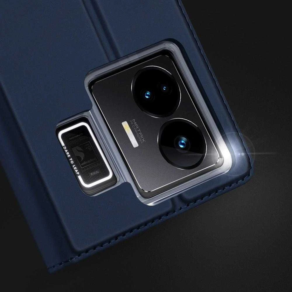 Dux Ducis Skin Pro Realme GT Neo 5 / Realme GT3 atverčiamas Card Wallet su stoveliu dėklas telefonui juodos spalvos