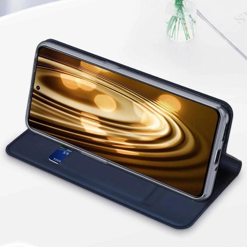 Dux Ducis Skin Pro Realme GT Neo 5 / Realme GT3 atverčiamas Card Wallet su stoveliu dėklas telefonui juodos spalvos