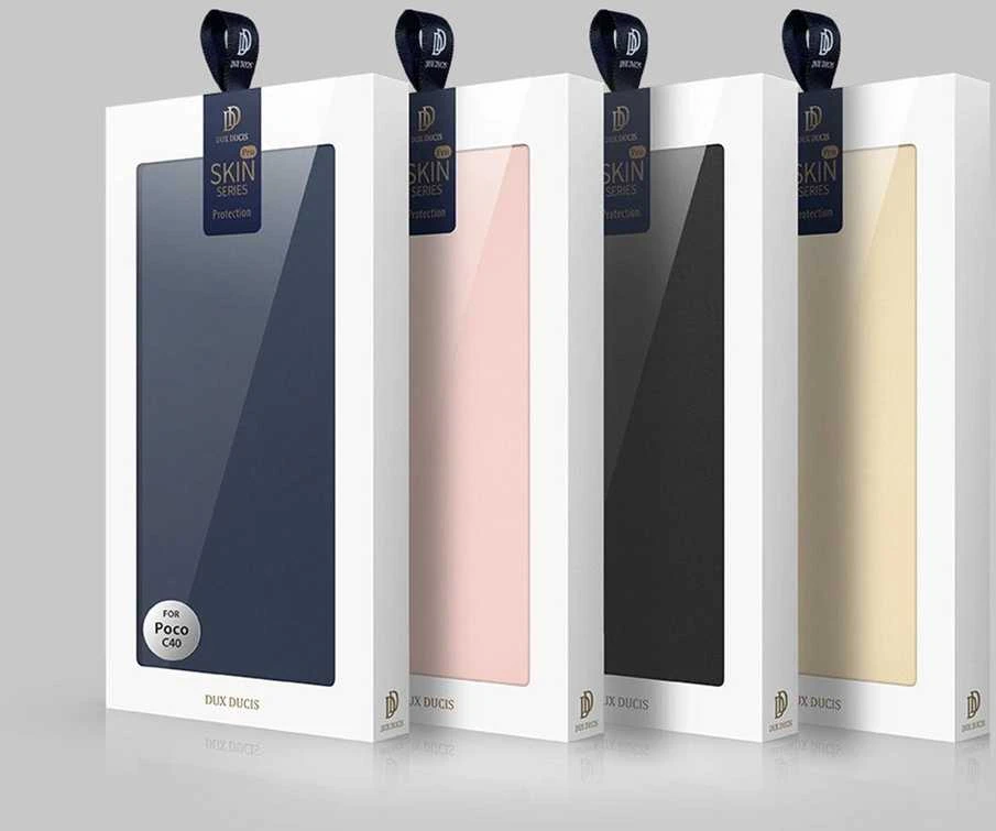 Dux Ducis Skin Pro Oppo Reno 8 atverčiamas card wallet su stoveliu dėklas telefonui juodos spalvos