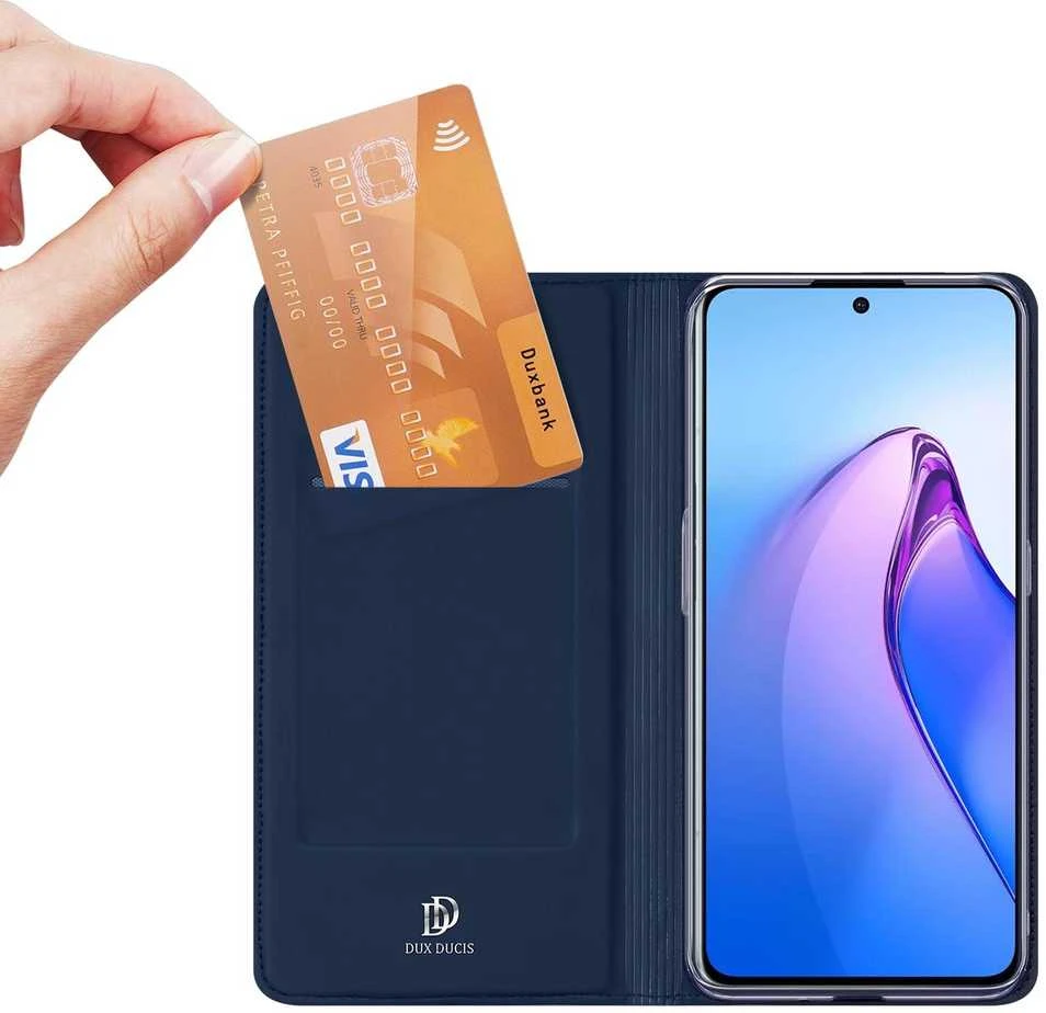 Dux Ducis Skin Pro dėklas skirtas Oppo Reno 8 Pro, tamsiai mėlynas