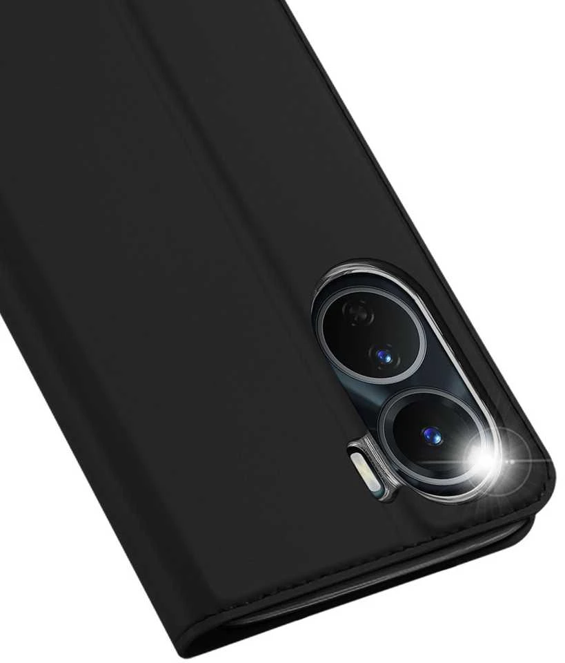 Dux Ducis Skin Pro Vivo Y16 / Y02s wallet atverčiamas dėklas telefonui juodos spalvos