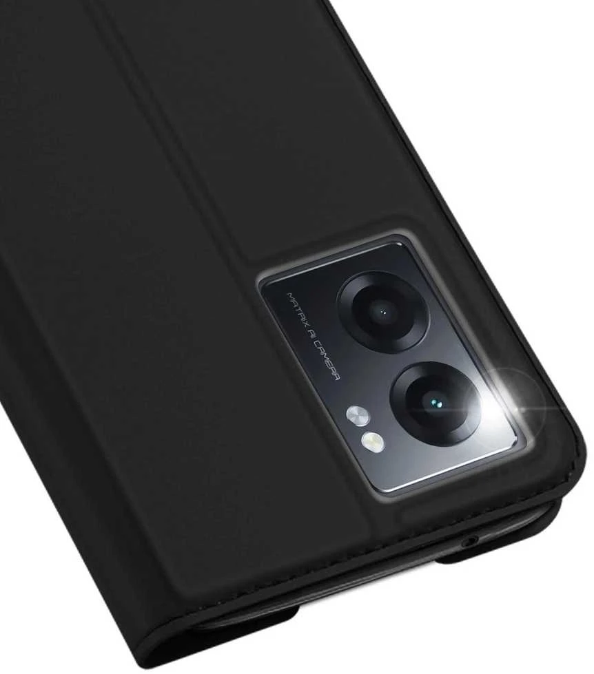 Dux Ducis Skin Pro atverčiamas Realme Narzo 50A dėklas telefonui juodos spalvos