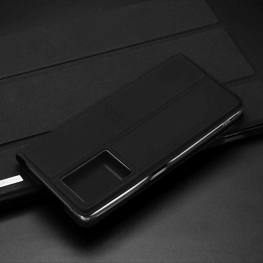 Dux Ducis Skin Pro atverčiamas Realme Narzo 50A dėklas telefonui juodos spalvos