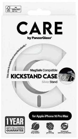Panzer Glass CARE by PanzerGlass Feature Kickstand Apple iPhone 16 Pro Max 6.9" sidabrinis/sidabrinis MagSafe 1328