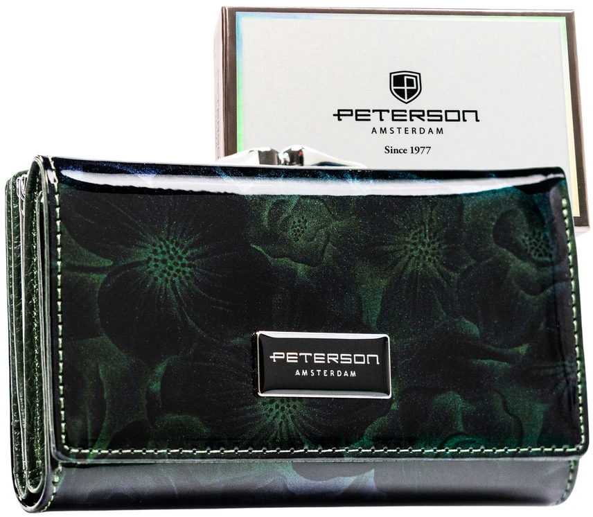 skóra naturalna + Damski portfel ze skóry ekologicznej Peterson PTN PS108-FDS