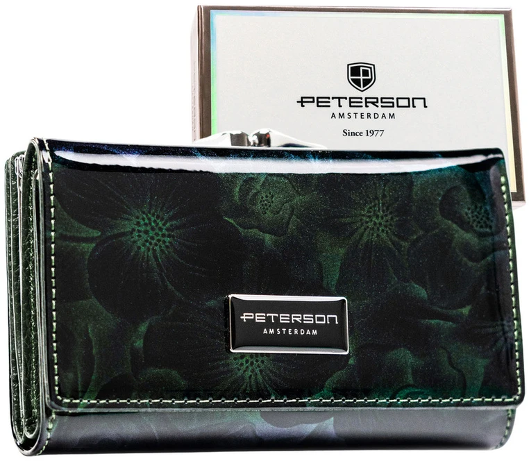 skóra naturalna + Damski portfel ze skóry ekologicznej Peterson PTN PS108-FDS