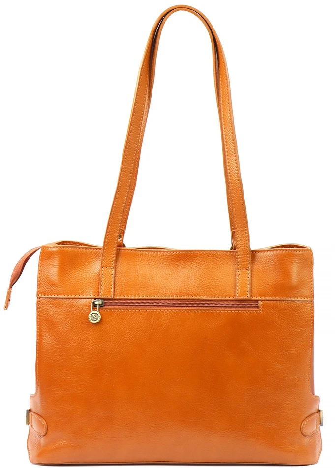 Kelioninis Skórzana elegancka shopperbag pojemna na ramię su kieszeniami Florence