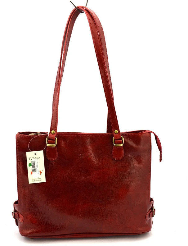 Skórzana elegancka shopperbag pojemna na ramię su kieszeniami Florence
