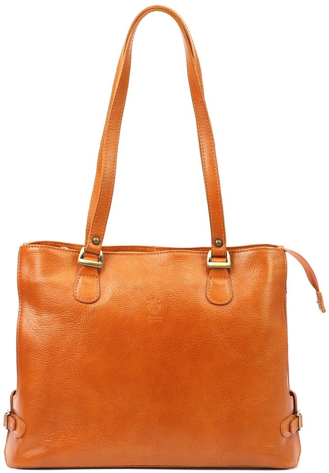 Kelioninis Skórzana elegancka shopperbag pojemna na ramię su kieszeniami Florence