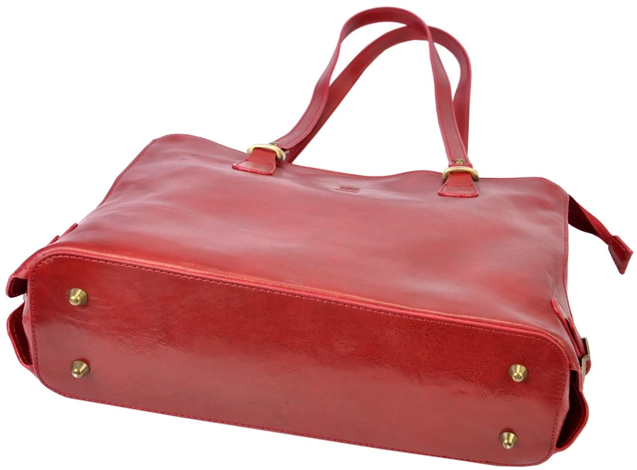 Kelioninis Skórzana elegancka shopperbag pojemna na ramię su kieszeniami Florence