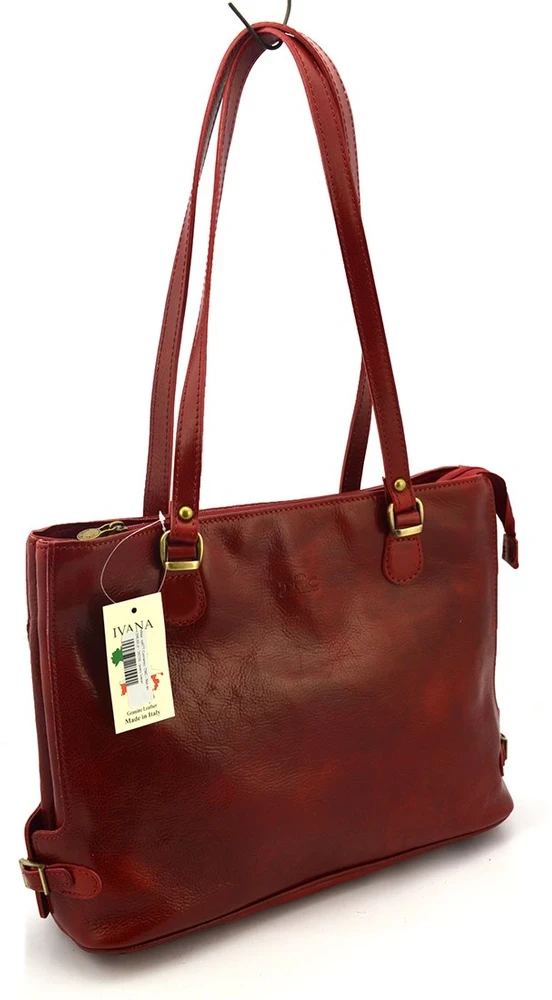 Odinė elegantiška shopper krepšys su kišenėmis Florence, talpus ir patogus nešti ant peties.