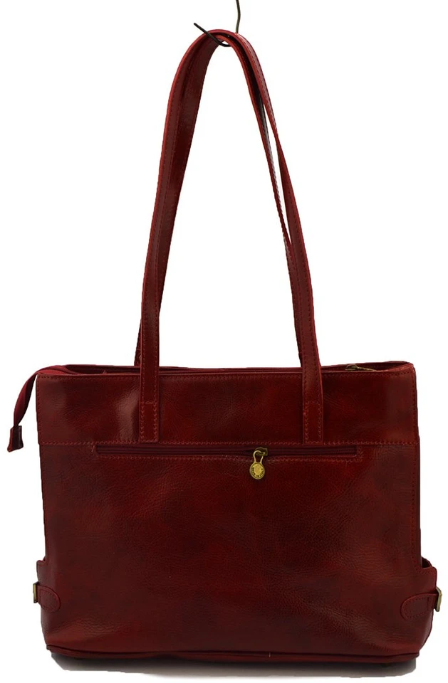 Skórzana elegancka shopperbag pojemna na ramię su kieszeniami Florence