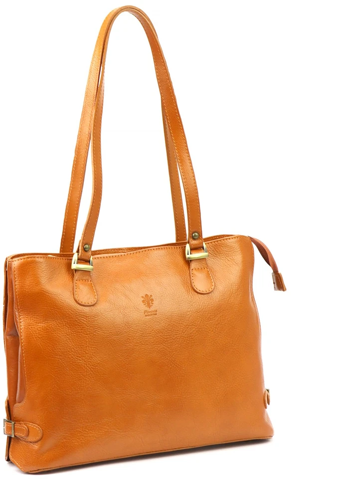 Kelioninis Skórzana elegancka shopperbag pojemna na ramię su kieszeniami Florence
