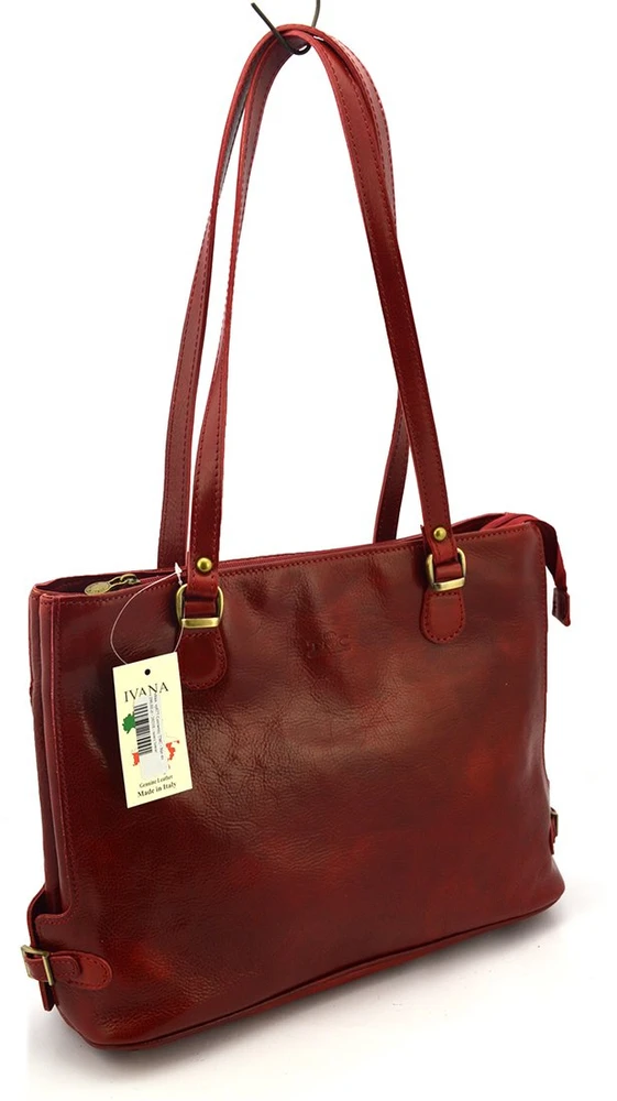 Skórzana elegancka shopperbag pojemna na ramię su kieszeniami Florence