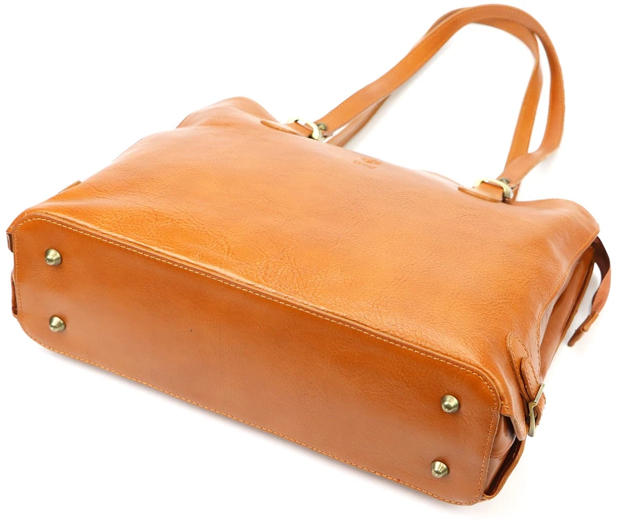 Kelioninis Skórzana elegancka shopperbag pojemna na ramię su kieszeniami Florence