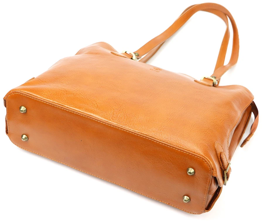 Kelioninis Skórzana elegancka shopperbag pojemna na ramię su kieszeniami Florence