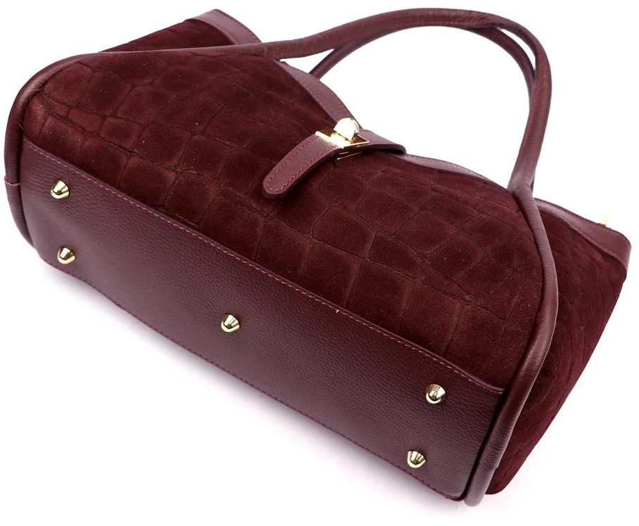 Skórzana torebka Camilla PREMIUM 10.014 CROCO su paskiem