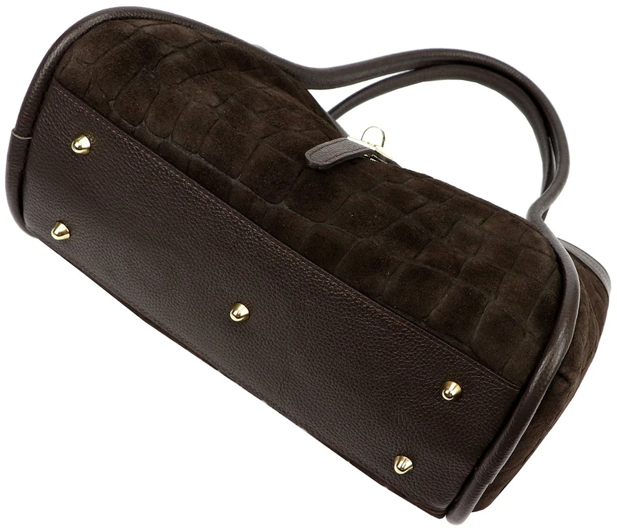 Skórzana torebka Camilla PREMIUM 10.014 CROCO su paskiem