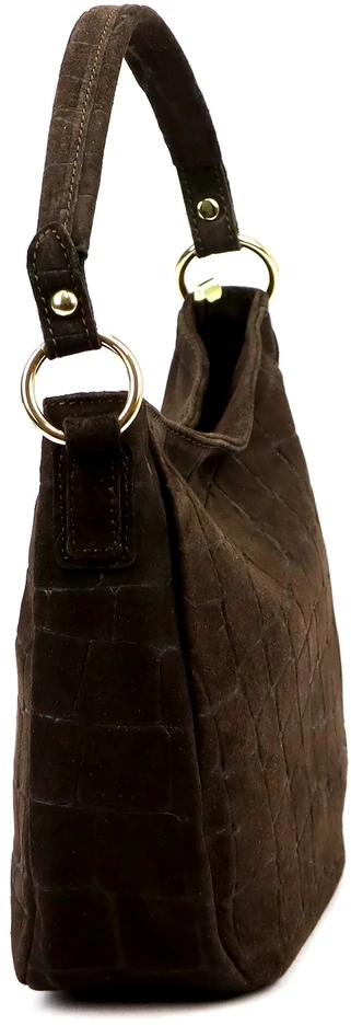 Skórzana torebka damska na ramię Luka 24-085 Croco Gold