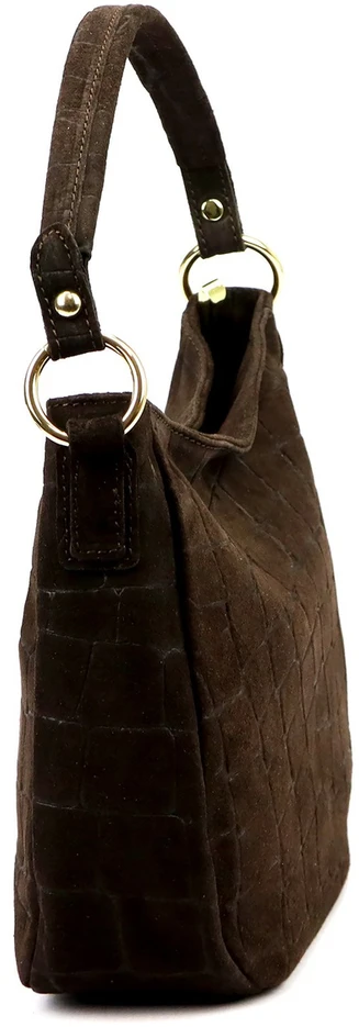 Skórzana torebka damska na ramię Luka 24-085 Croco Gold