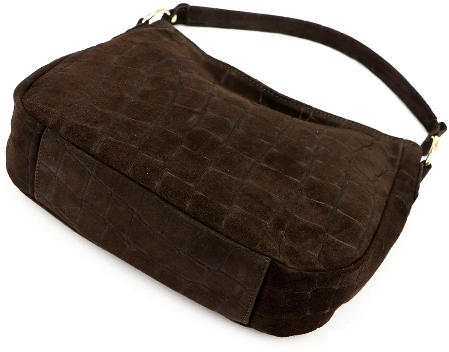 Skórzana torebka damska na ramię Luka 24-085 Croco Gold