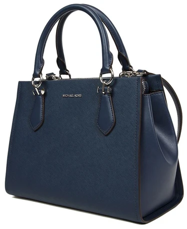 Skórzana torebka kuferek Michael Kors 35F5S6AS2L, tamsiai mėlyna
