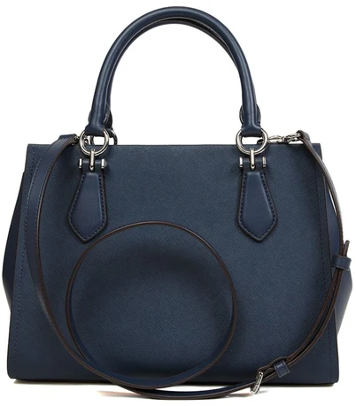Skórzana torebka kuferek Michael Kors 35F5S6AS2L, tamsiai mėlyna