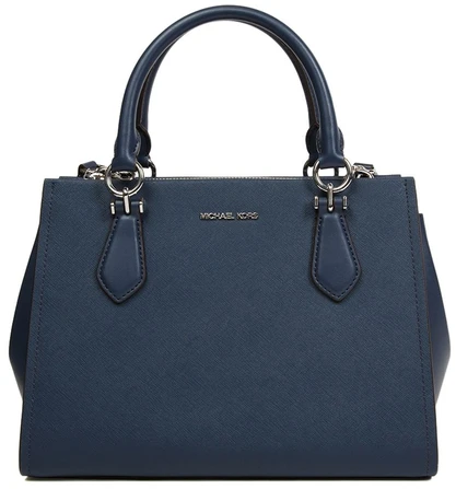 Skórzana torebka kuferek Michael Kors 35F5S6AS2L, tamsiai mėlyna