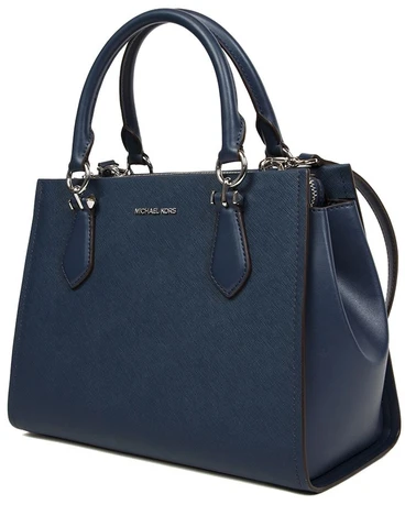 Skórzana torebka kuferek Michael Kors 35F5S6AS2L, tamsiai mėlyna