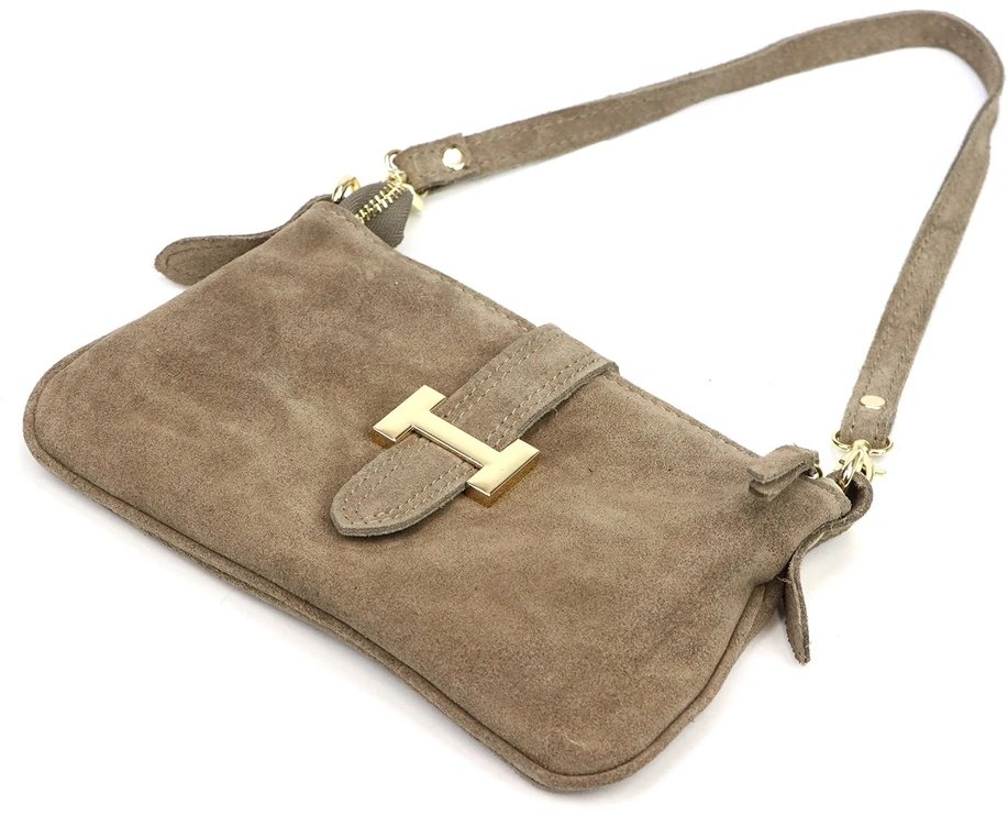Skórzana torebka Luka 25-068-2 su ozdobnym paskiem na froncie