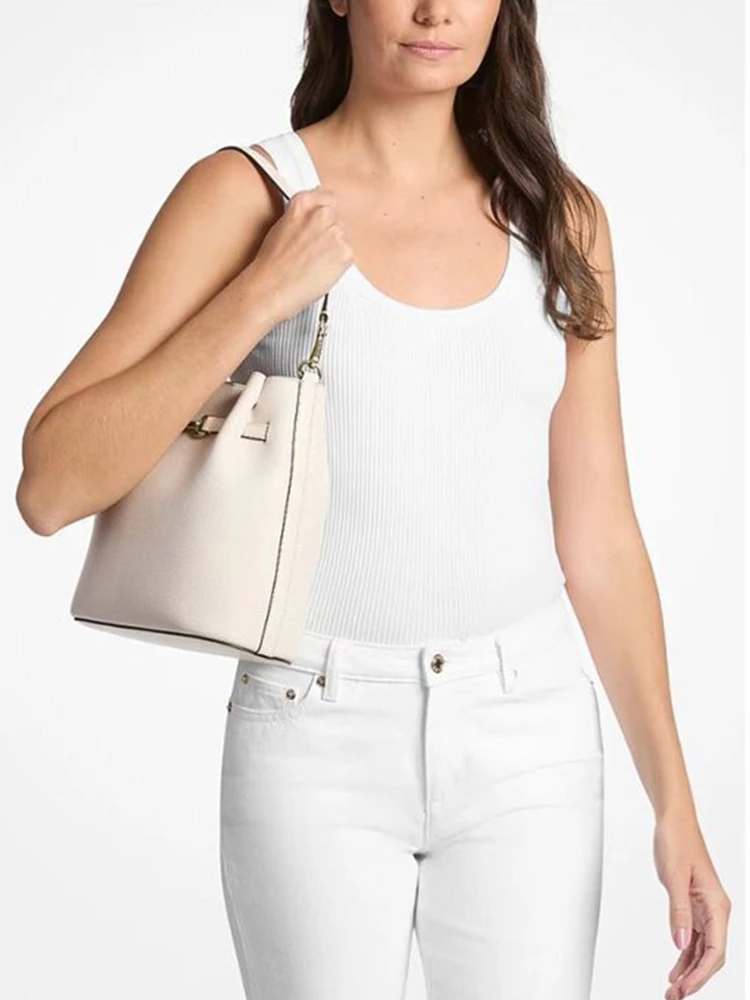 Skórzana torebka maišelis Michael Kors 35R6G2ZS6T, jasnokremowa