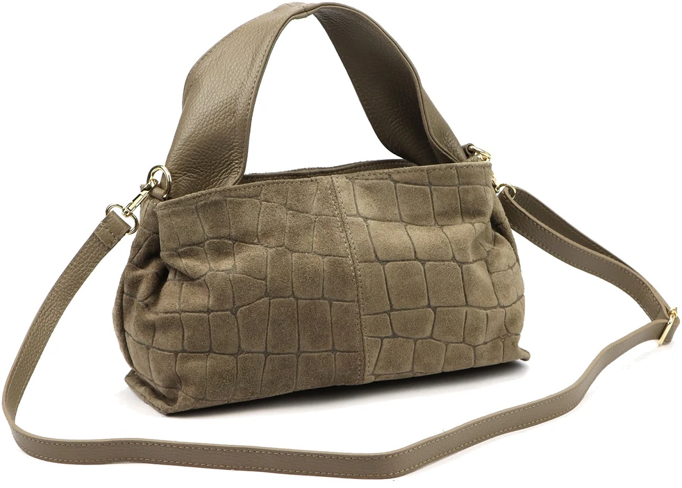 Skórzana torebka na ramię Luka 24-058 CROCO