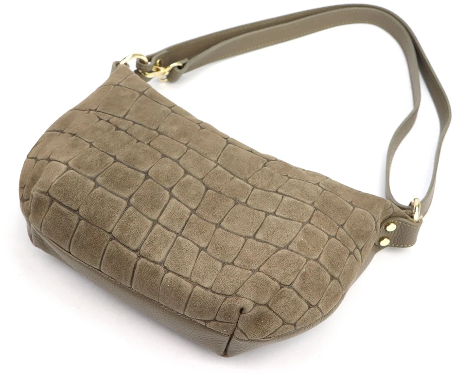 Skórzana torebka na ramię Luka 26-168 CROCO