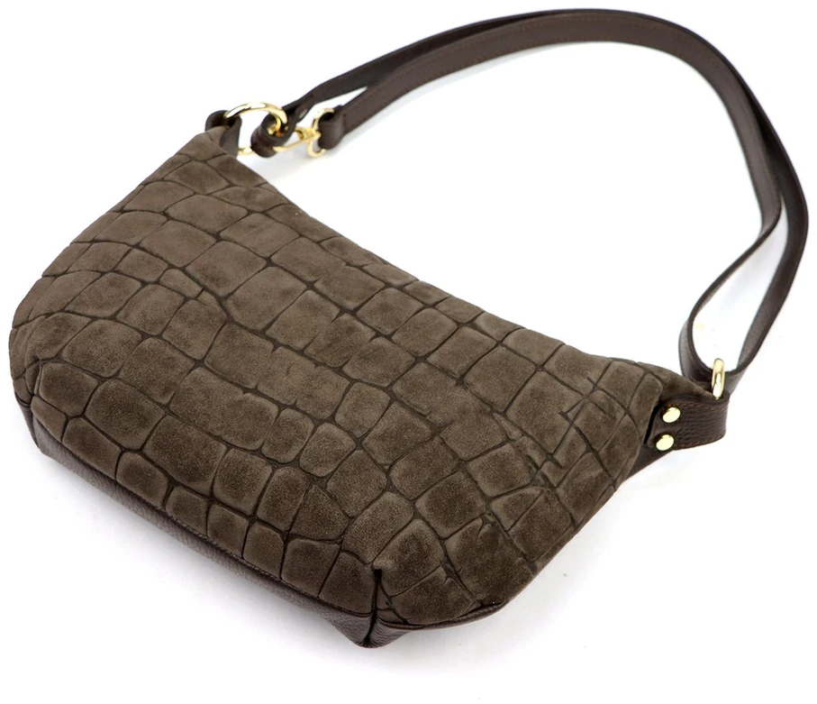Skórzana torebka na ramię Luka 26-168 CROCO