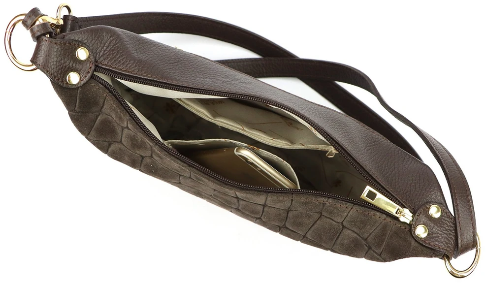 Skórzana torebka na ramię Luka 26-168 CROCO