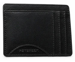 Skórzane, juoda etui idealne na karty i dokumenty - Peterson