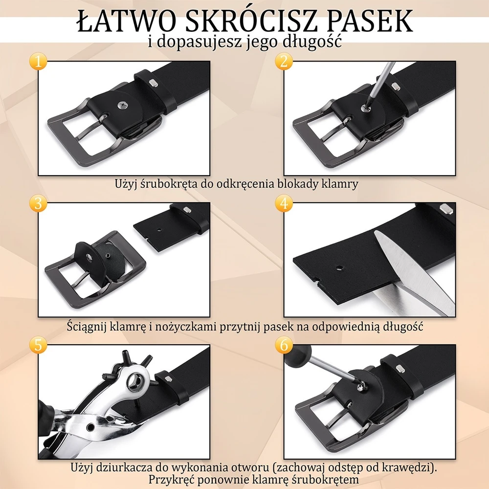 Skórzany dirželis damski do spodni sukienki juoda skóra nat 4 cm Beltimore D86
