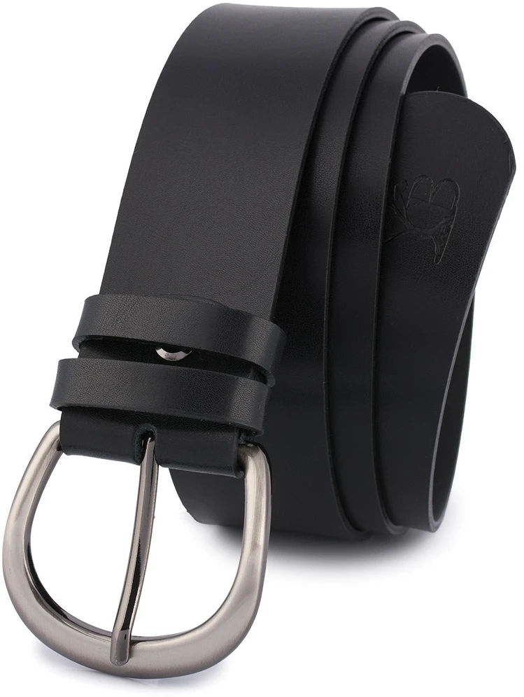 Skórzany dirželis damski do spodni sukienki juoda skóra nat 4 cm Beltimore D86