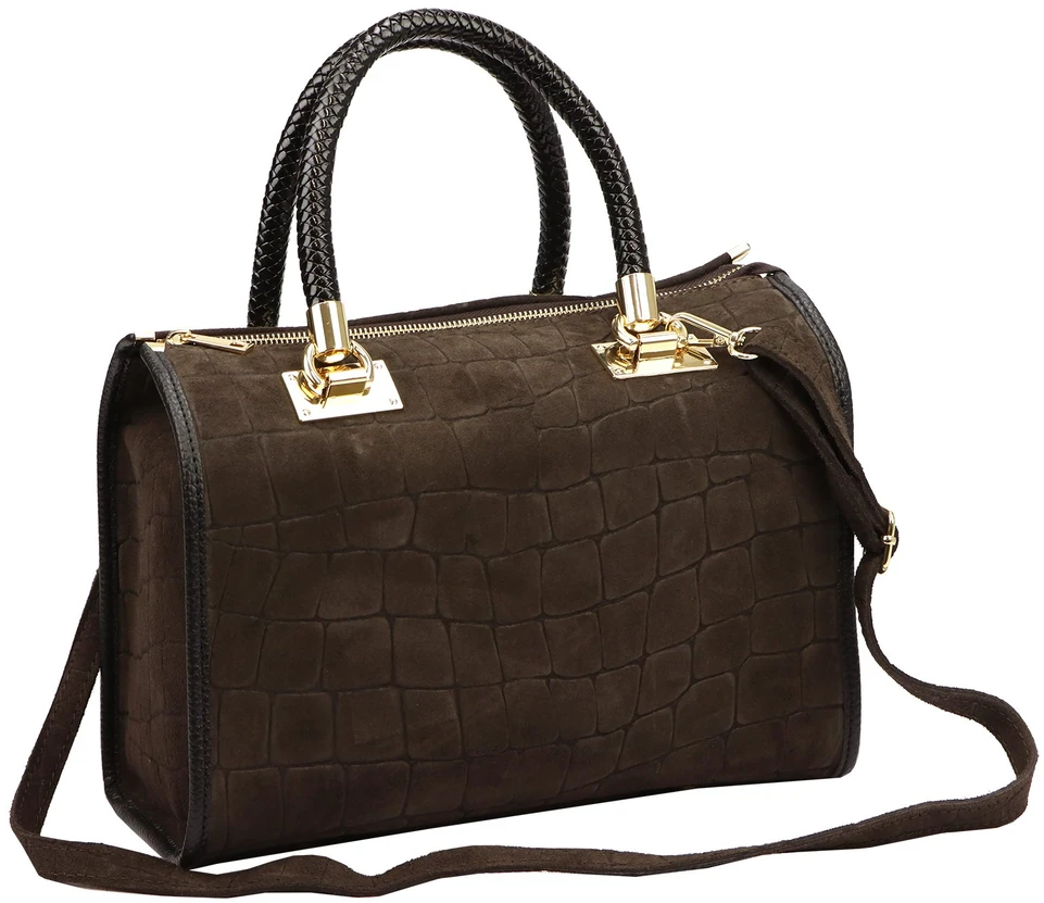 Skórzany kuferek Camilla PREMIUM 10.019 CROCO su paskiem