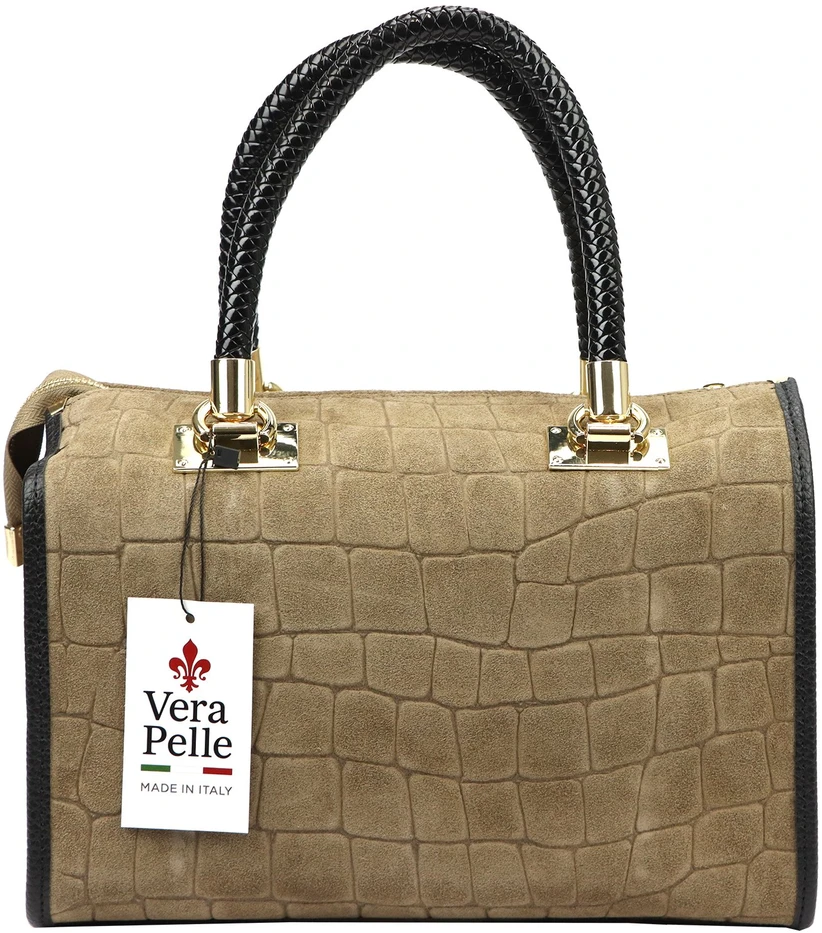Skórzany kuferek Camilla PREMIUM 10.019 CROCO su paskiem