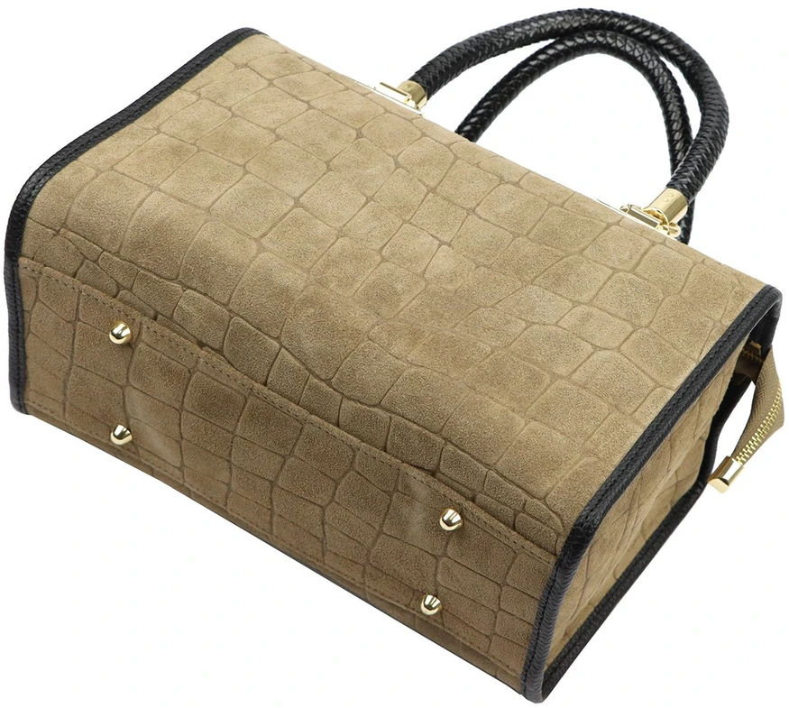 Skórzany kuferek Camilla PREMIUM 10.019 CROCO su paskiem